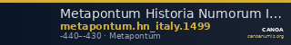 Metapontum Historia Numorum Italy 1499 — CANOA