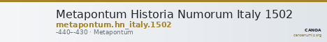 Metapontum Historia Numorum Italy 1502 — CANOA