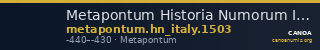 Metapontum Historia Numorum Italy 1503 — CANOA