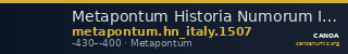 Metapontum Historia Numorum Italy 1507 — CANOA