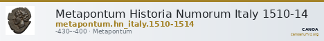 Metapontum Historia Numorum Italy 1510-14 — CANOA