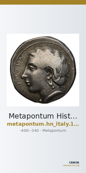 Metapontum Historia Numorum Italy 1515-22 — CANOA