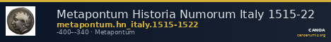 Metapontum Historia Numorum Italy 1515-22 — CANOA