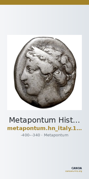Metapontum Historia Numorum Italy 1524 — CANOA