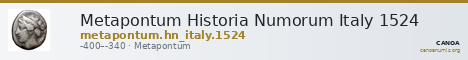Metapontum Historia Numorum Italy 1524 — CANOA