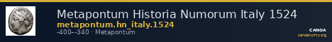 Metapontum Historia Numorum Italy 1524 — CANOA