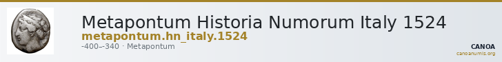 Metapontum Historia Numorum Italy 1524 — CANOA
