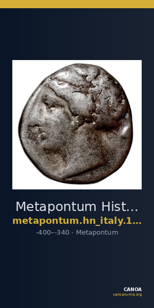 Metapontum Historia Numorum Italy 1525 — CANOA