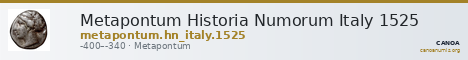 Metapontum Historia Numorum Italy 1525 — CANOA