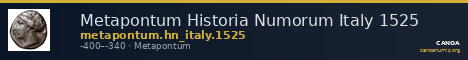 Metapontum Historia Numorum Italy 1525 — CANOA