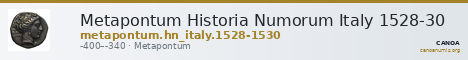 Metapontum Historia Numorum Italy 1528-30 — CANOA