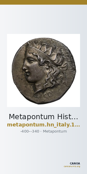 Metapontum Historia Numorum Italy 1531-2 — CANOA