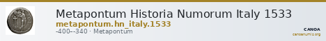 Metapontum Historia Numorum Italy 1533 — CANOA