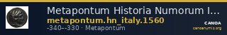 Metapontum Historia Numorum Italy 1560 — CANOA