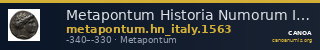 Metapontum Historia Numorum Italy 1563 — CANOA