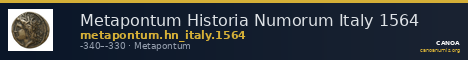 Metapontum Historia Numorum Italy 1564 — CANOA