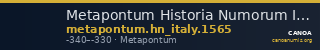Metapontum Historia Numorum Italy 1565 — CANOA