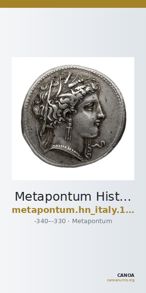 Metapontum Historia Numorum Italy 1568-72 — CANOA