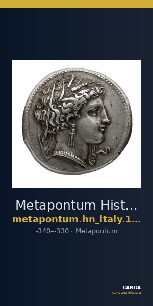 Metapontum Historia Numorum Italy 1568-72 — CANOA