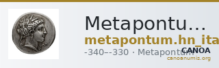 Metapontum Historia Numorum Italy 1568-72 — CANOA