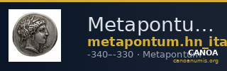 Metapontum Historia Numorum Italy 1568-72 — CANOA
