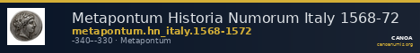 Metapontum Historia Numorum Italy 1568-72 — CANOA
