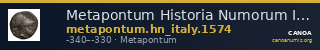 Metapontum Historia Numorum Italy 1574 — CANOA