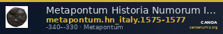 Metapontum Historia Numorum Italy 1575-7 — CANOA