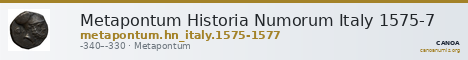 Metapontum Historia Numorum Italy 1575-7 — CANOA