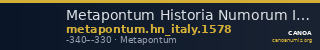Metapontum Historia Numorum Italy 1578 — CANOA