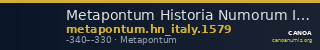 Metapontum Historia Numorum Italy 1579 — CANOA