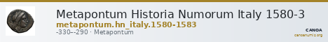 Metapontum Historia Numorum Italy 1580-3 — CANOA