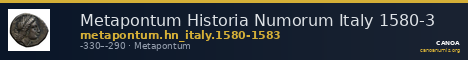 Metapontum Historia Numorum Italy 1580-3 — CANOA