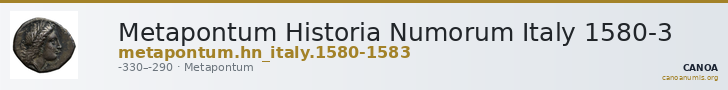 Metapontum Historia Numorum Italy 1580-3 — CANOA