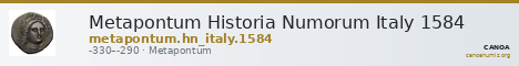Metapontum Historia Numorum Italy 1584 — CANOA