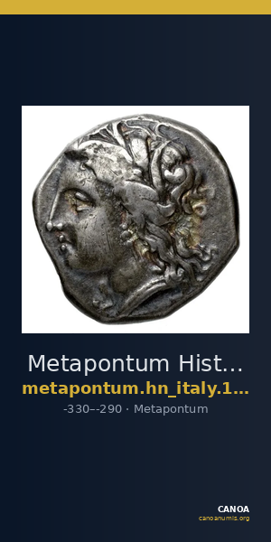Metapontum Historia Numorum Italy 1585-93 — CANOA