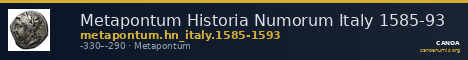 Metapontum Historia Numorum Italy 1585-93 — CANOA