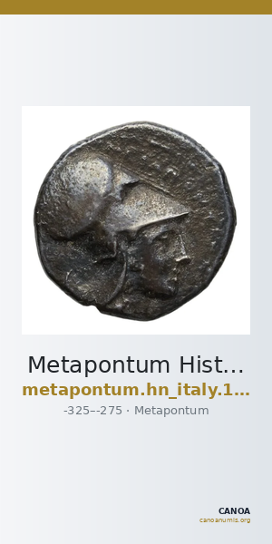 Metapontum Historia Numorum Italy 1596 — CANOA
