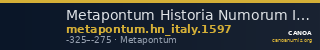 Metapontum Historia Numorum Italy 1597 — CANOA
