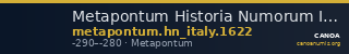 Metapontum Historia Numorum Italy 1622 — CANOA