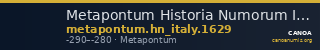 Metapontum Historia Numorum Italy 1629 — CANOA