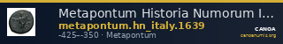Metapontum Historia Numorum Italy 1639 — CANOA