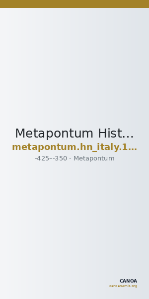 Metapontum Historia Numorum Italy 1643 — CANOA