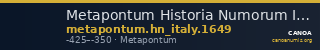 Metapontum Historia Numorum Italy 1649 — CANOA