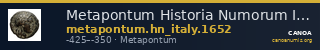 Metapontum Historia Numorum Italy 1652 — CANOA