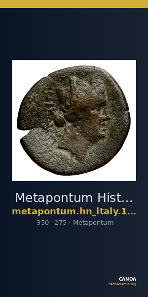 Metapontum Historia Numorum Italy 1667 — CANOA