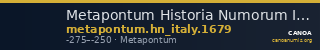 Metapontum Historia Numorum Italy 1679 — CANOA