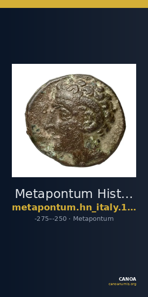Metapontum Historia Numorum Italy 1687 — CANOA