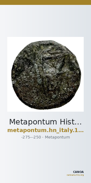 Metapontum Historia Numorum Italy 1688 — CANOA