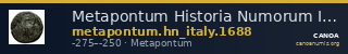 Metapontum Historia Numorum Italy 1688 — CANOA